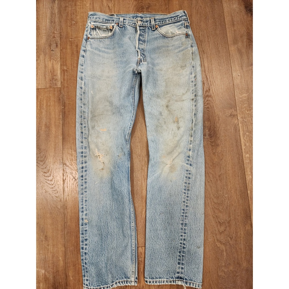 Vintage Levi's 501xx Jeans Distressed Thrashed Valencia, CA Factory USA 34x36